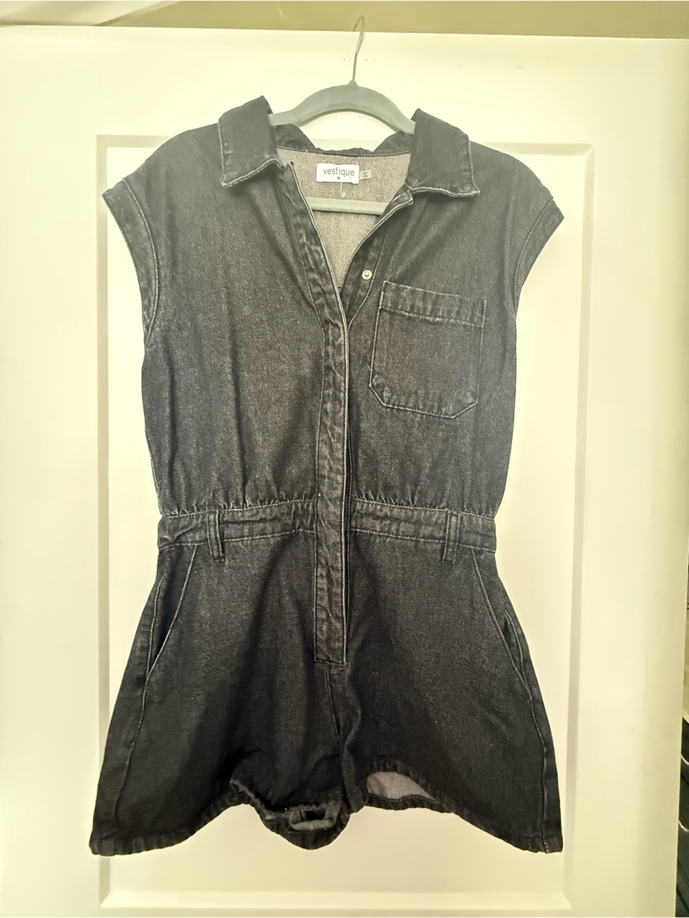 Vestique Black Wash Denim Romper